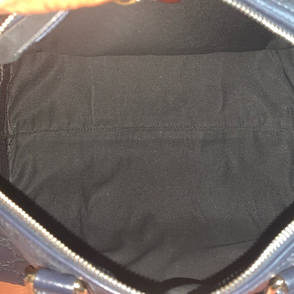 💙Beautiful Authentic GUCCI Guccissima Navy Boston Bag💙💙 - Picture 11 of 13